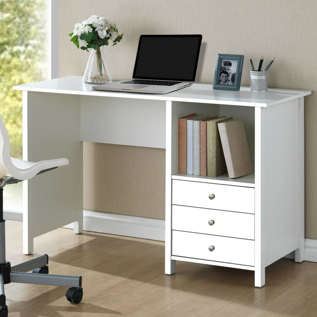 White Desk with 3 Storage Drawers T596062