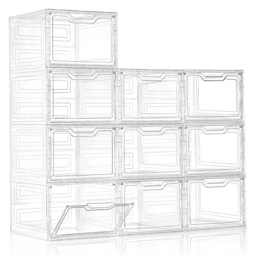 4-Tier Stackable Clear Plastic Storage Bins with Lid H79539