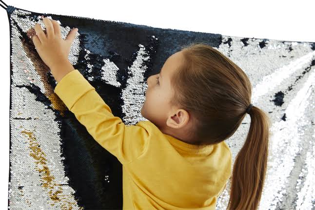 Sensory Sequin Panel, 24 x 36 Inches, Blue/Silver Y401571