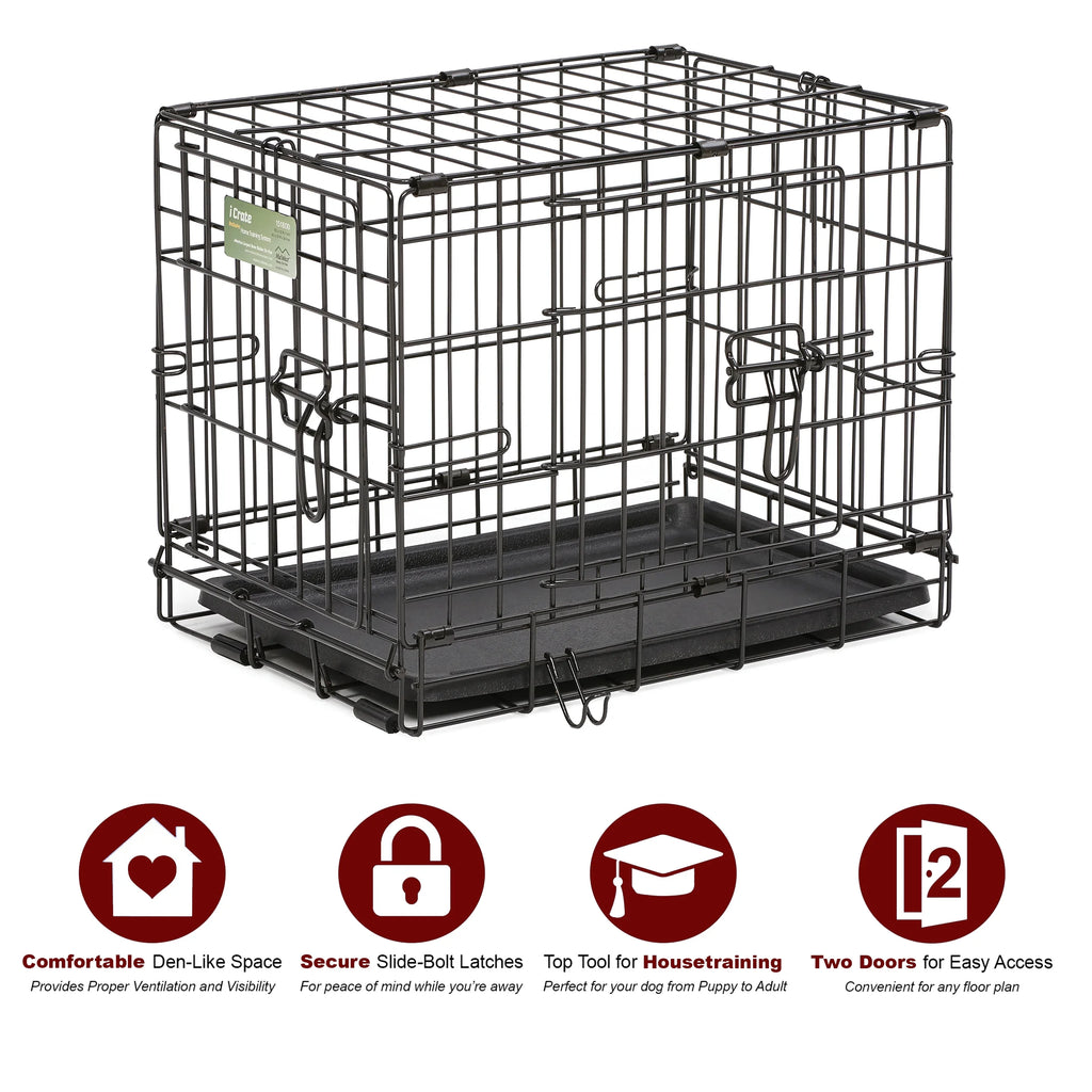 Folding Metal Dog Crate with Divider Panel, 18L x 12W x 14H P8471
