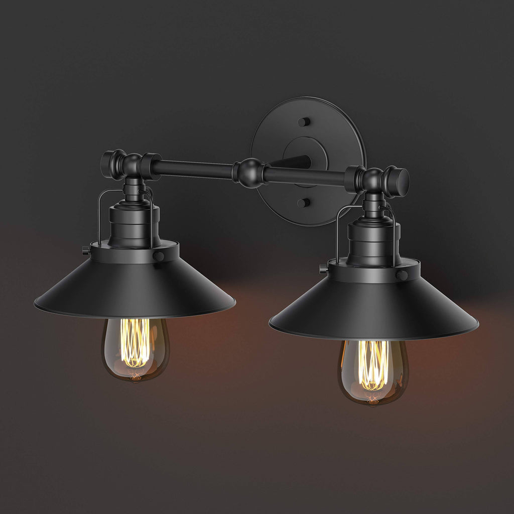 Matte Black Double Metal Sconce U561