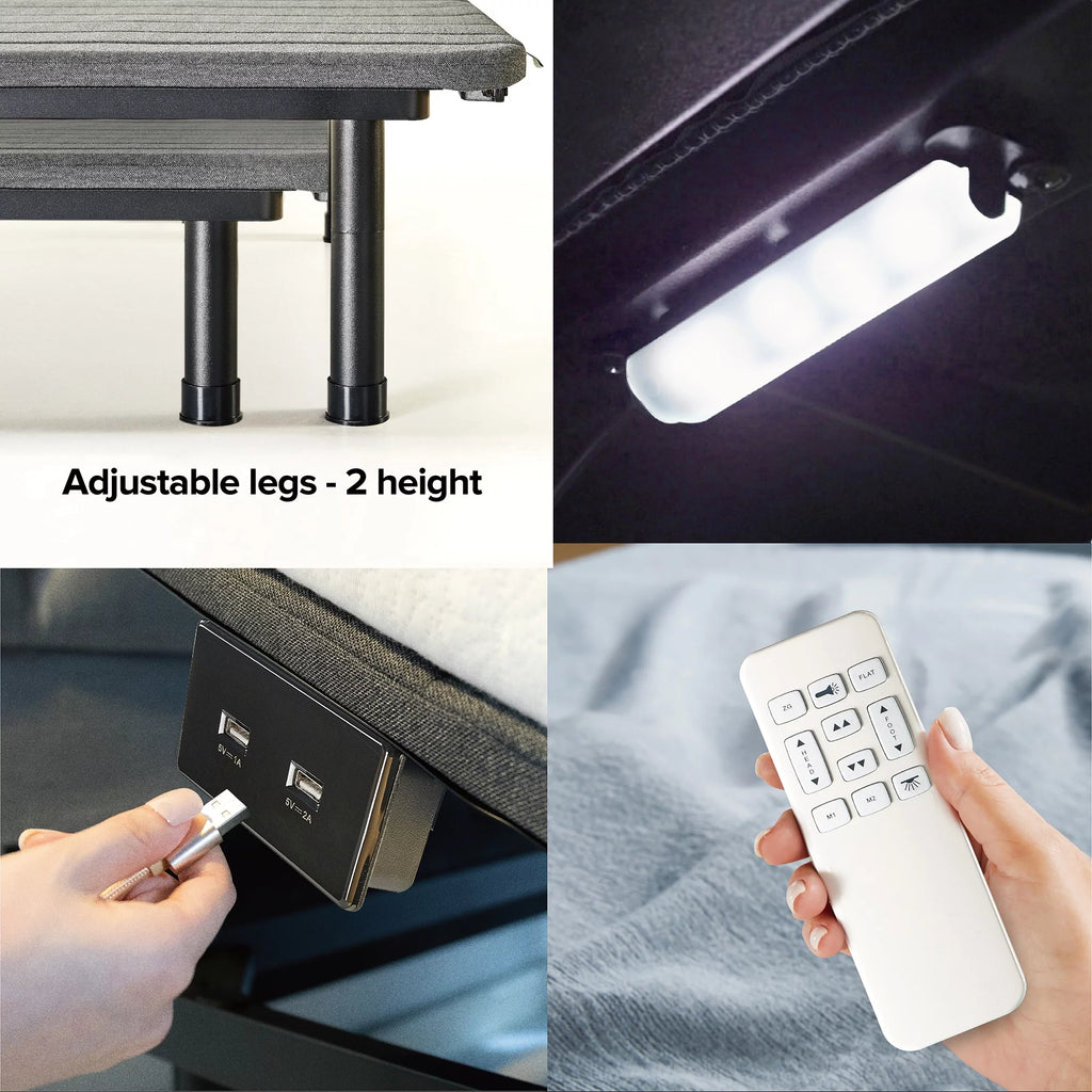 14" Adjustable Metal Base Twin XL G637