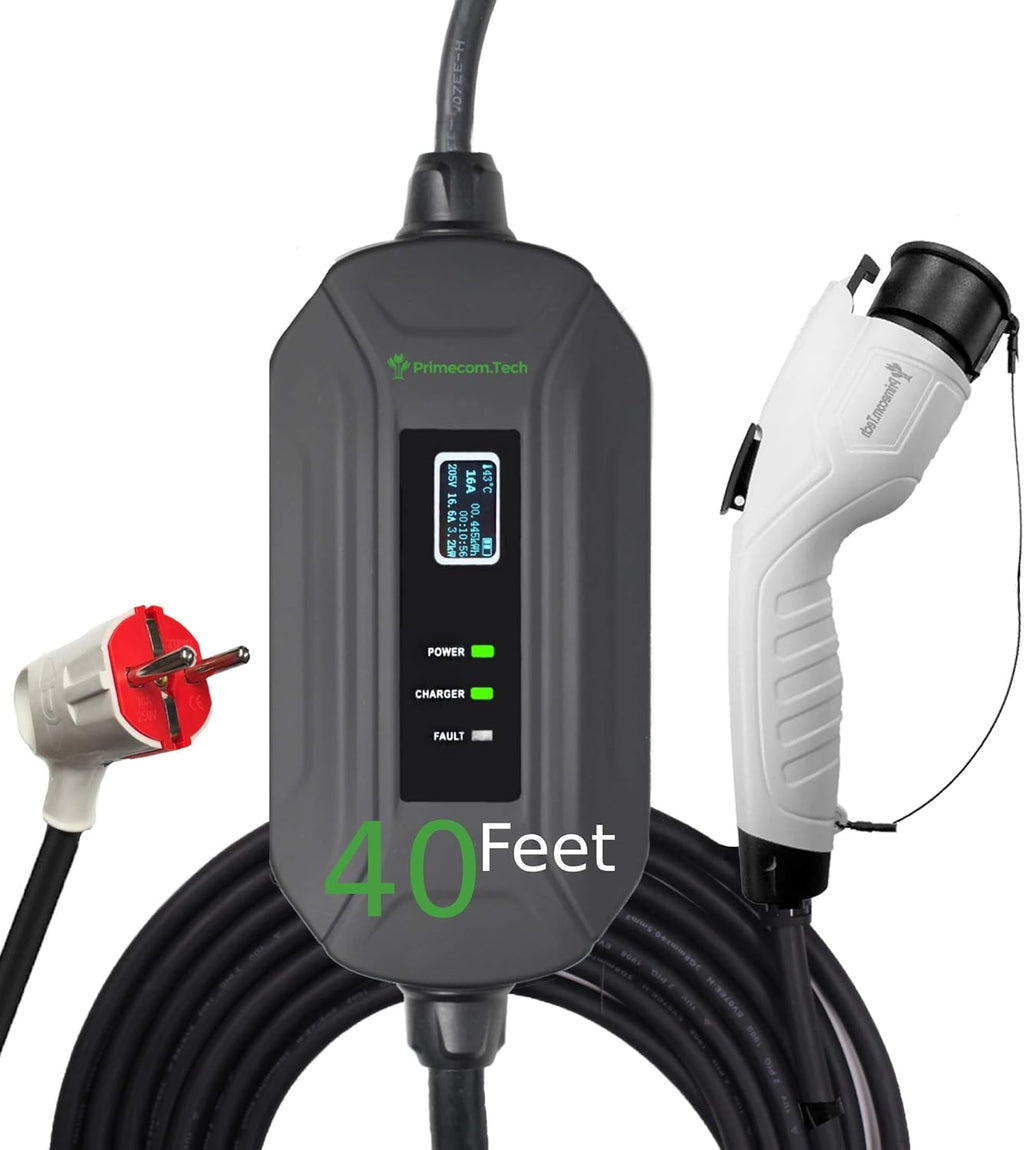 Portable Level 2 Electric Vehicle Charger, 16Amp, 50 Feet I1621
