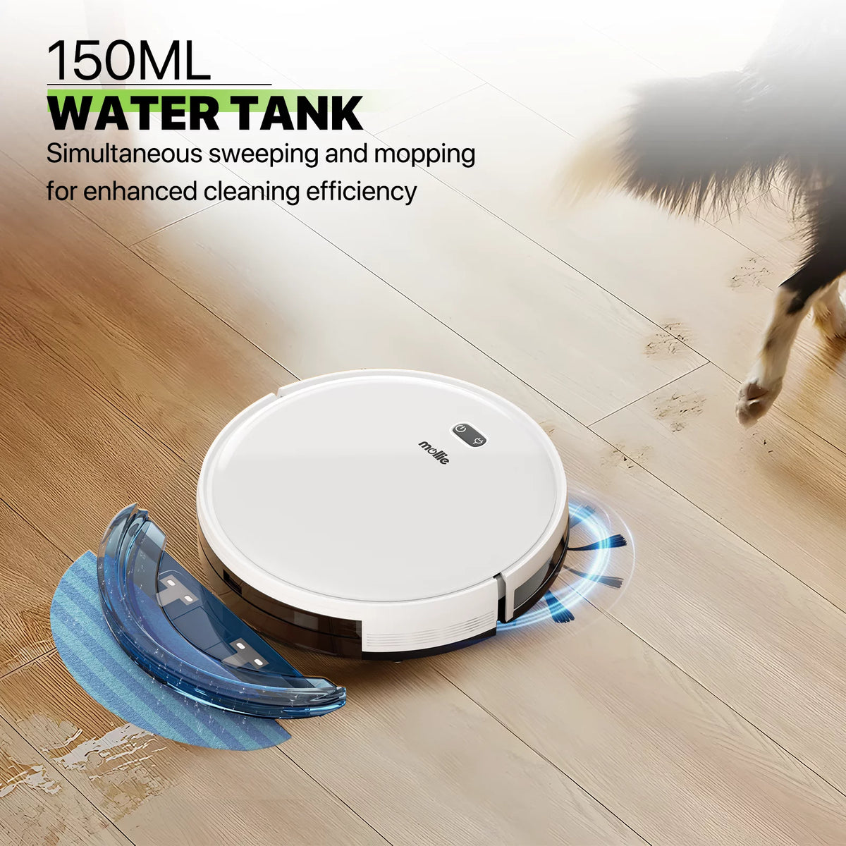2 in 1 Robot Vacuum and Mop Combo, 2800pa White K8115
