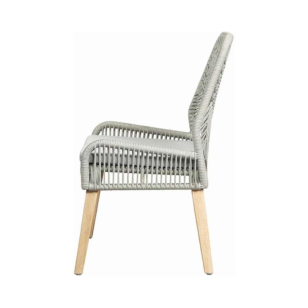 23 Inch Side Chair Set of 2 Gray Woven Rope Backrest H1917