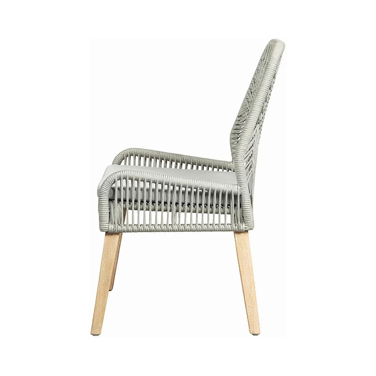 23 Inch Side Chair Set of 2 Gray Woven Rope Backrest H1917