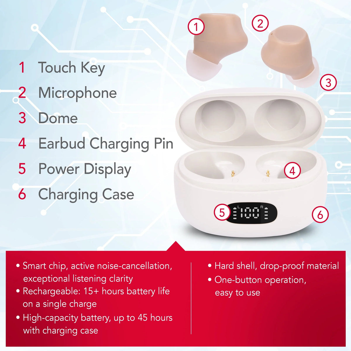 Beige In-Ear Hearing Aids E1252