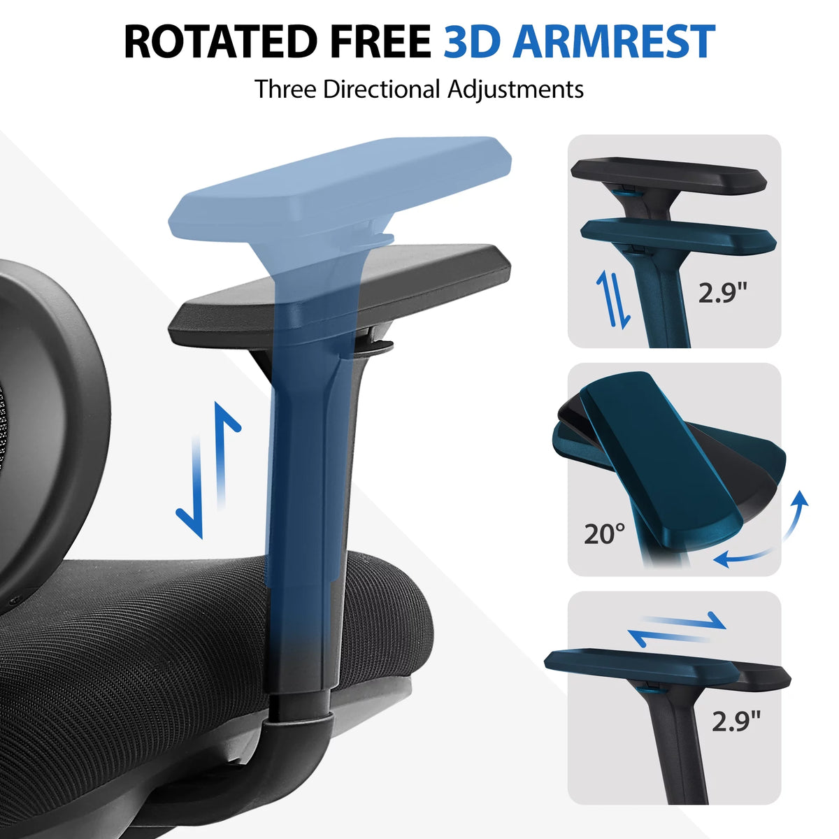 Black Ergonomic Office Chair with Lumbar Support S213112