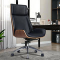 Black Genuine Leather Office Chair K879
