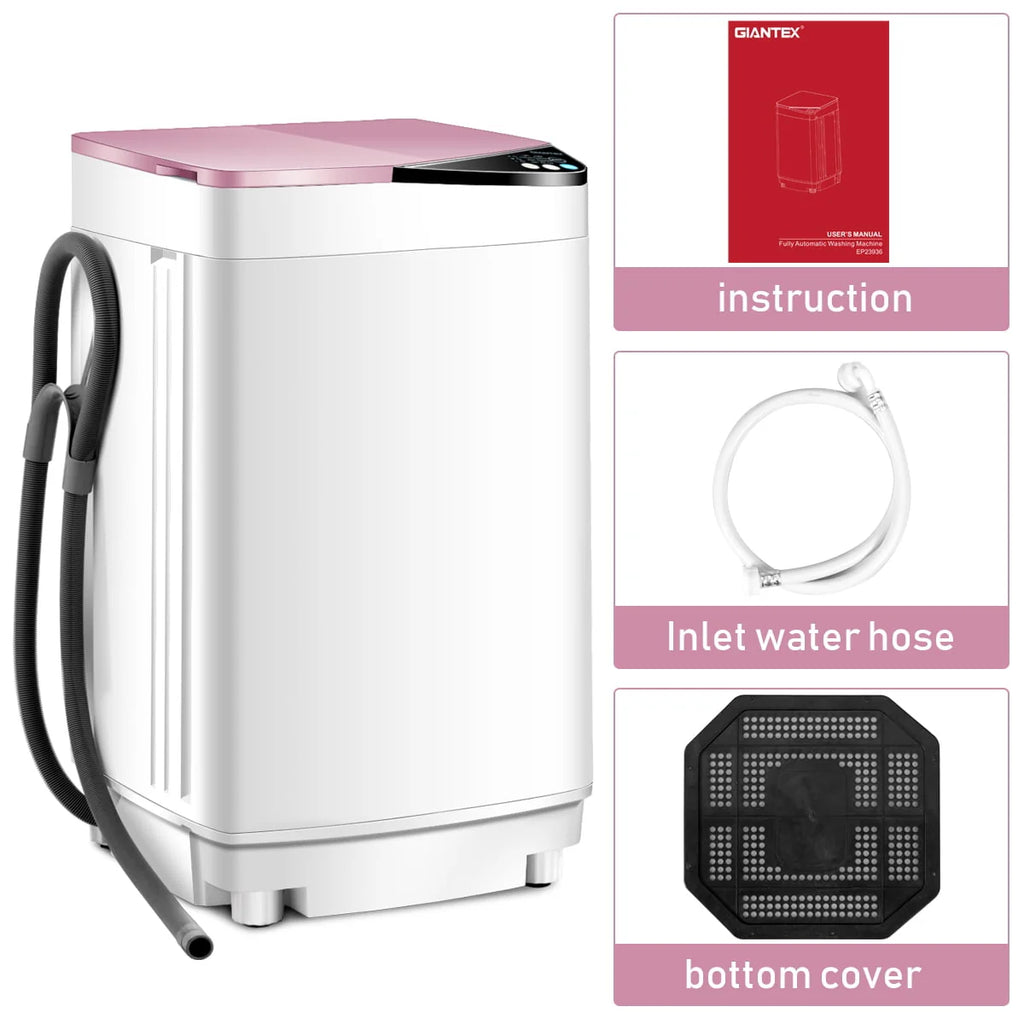 Full-Automatic Washing Machine 7.7 lbs Washer/Spinner UV Light Pink X9414
