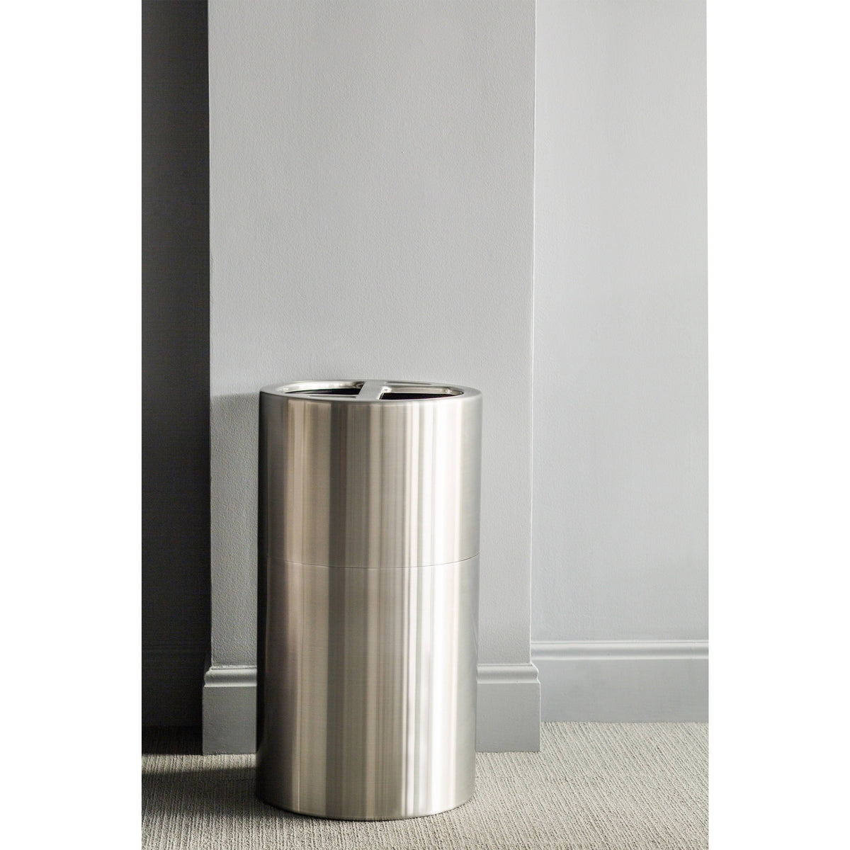Dual Recycling Receptacle, 30 gal, Stainless Steel H435