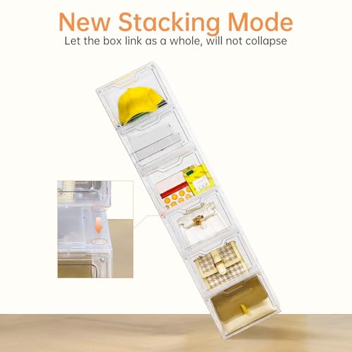 4-Tier Stackable Clear Plastic Storage Bins with Lid H79539